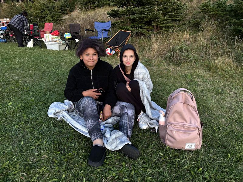 Two cadets on a blanket
