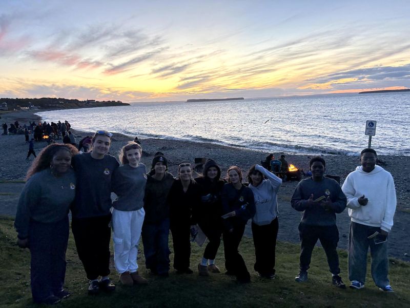 Cadets by the bonfires on Topsail Beach