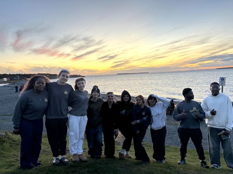 166 Fort Townshend Sea Cadets on Topsail Beach at sunset